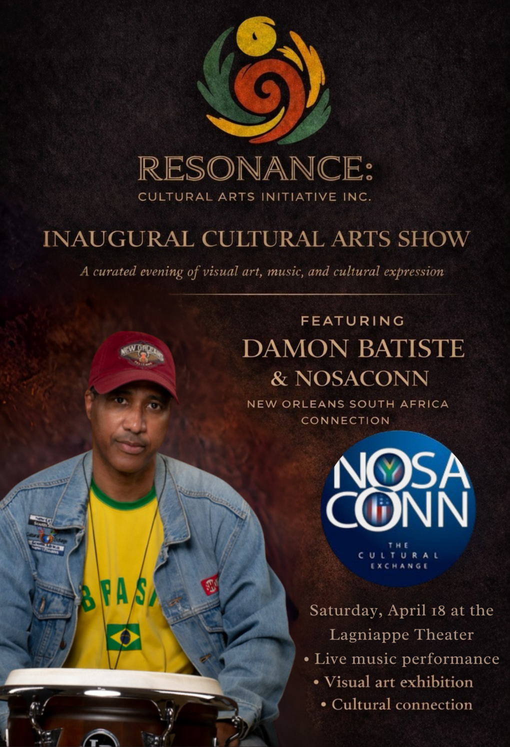 Proceeds support arts programming and community initiatives through Resonance Cultural Arts Initiative Inc. (1)